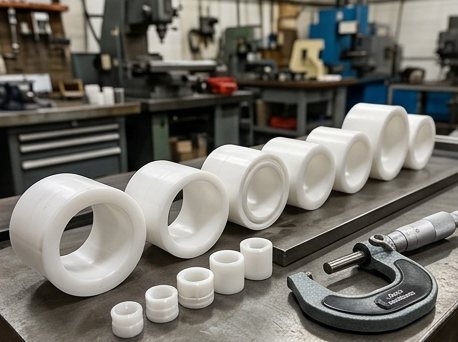 Turned POM bushings and bearing sleeves